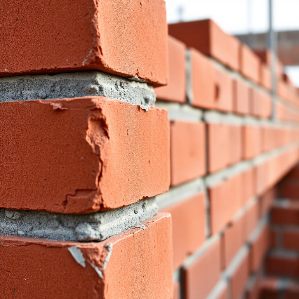 Detail einer frisch gemauerten Backstein-Ecke